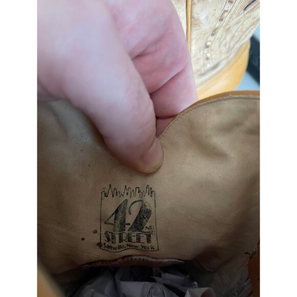 42 Street Vintage Cognac Heeled Cowboy Boots - Size 6.5 - Picture 8 of 9